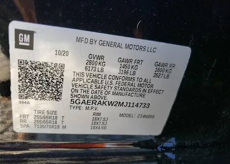 2021 Buick Enclave Preferred from USA, damaged, VIN 5GAERAKW2MJ114733